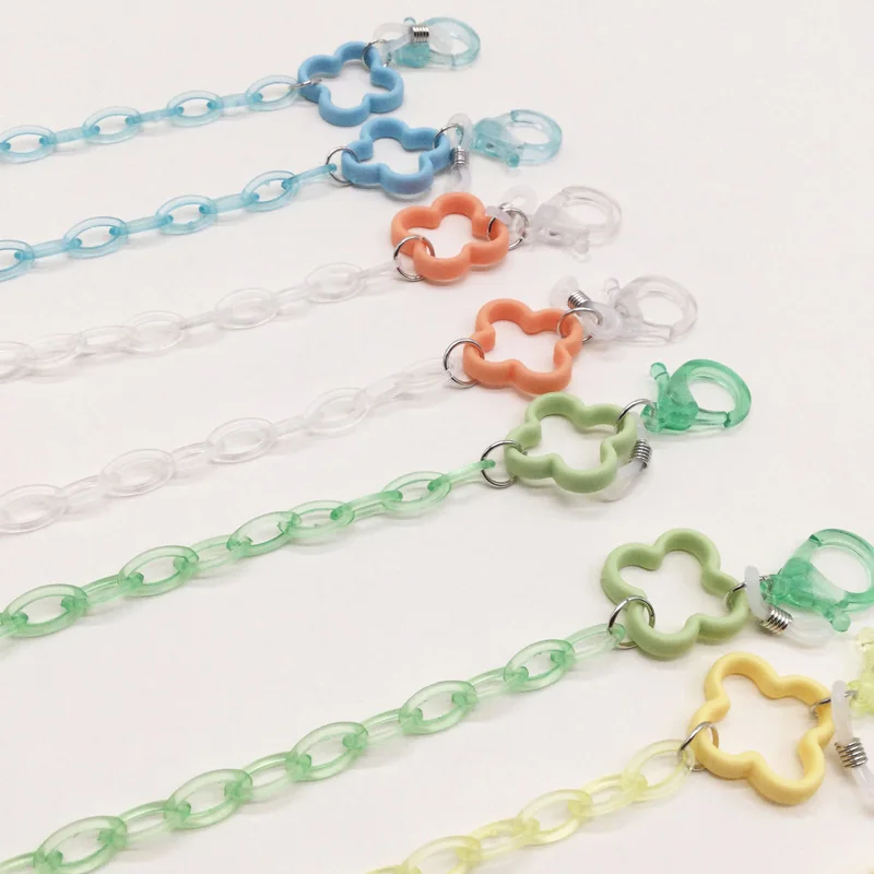 

New Cute Resin Hollow Flower Mask Chains Double Buckle Anti Lost Anti Slip Reading Eyewear Rope Sunglasses Neck Strap Lanyard
