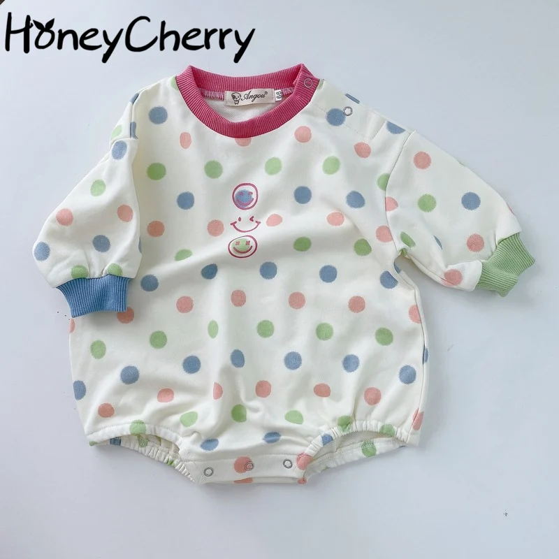 

Spring new dot print long-sleeved cotton Bodysuits baby girl clothes baby bodysuit