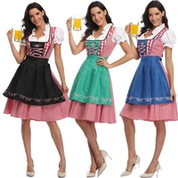woman oktoberfest plaid dirndl dress german bavarian beer wench waitress costume cosplay carnival halloween party dress