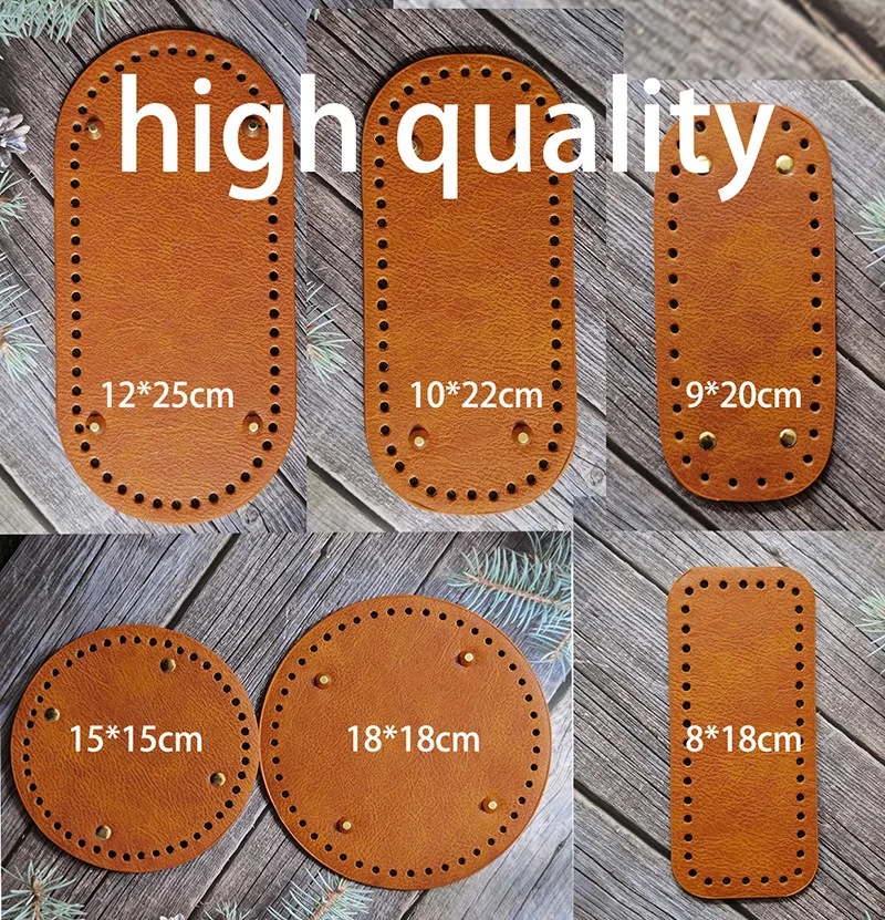 Fast Shipp High Qualtiy Round Leather Bottom With Holes Rivet For Knitting Bag Handbag Diy Women Shoulder Bag  Accessories