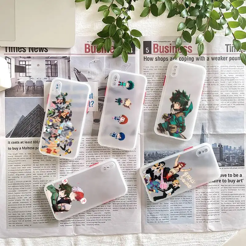 

Anime My Hero Academia Phone Case matte transparent For iphone 7 8 11 12 plus mini x xs xr pro max cover