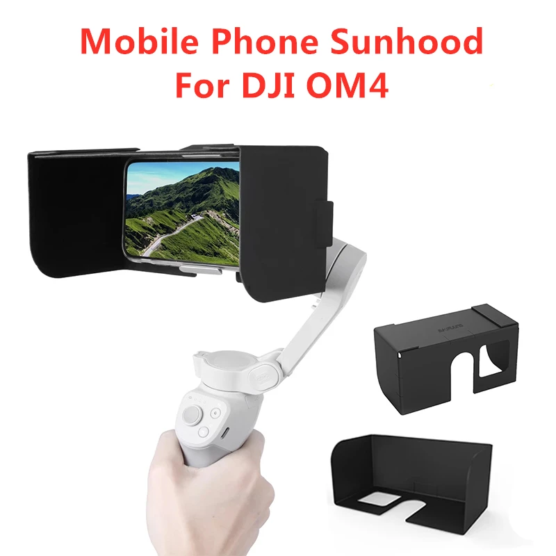 

For DJI OM4 Handheld Gimbal Stabilizer Mobile Phone Hood Foldable Magnetic Leather Sunshade Portable Anti-reflective Accessory