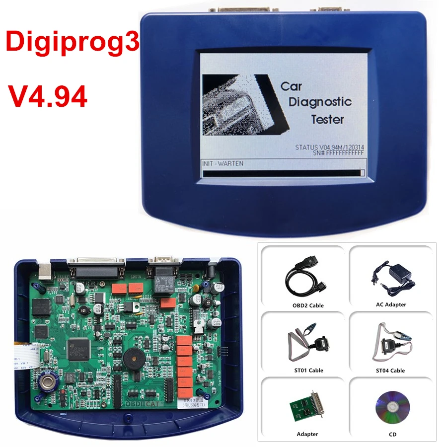 Новейший программатор одометра Digiprog III простой набор версия OBD 3 V4.94 с OBD2 ST01 ST04