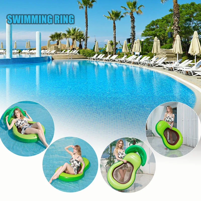 

Надувной авокадо, плавающий ряд с тентом, плавательное кольцо, Летние Водные игрушки для взрослых и детей, бассейн