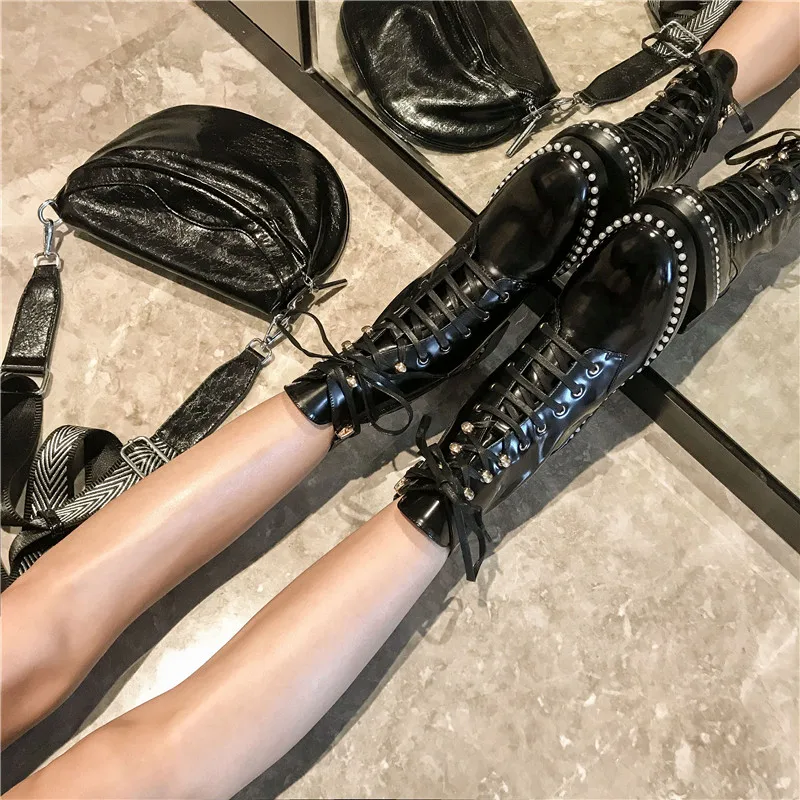 Женские мотоциклетные ботинки FEDONAS теплые короткие из натуральной кожи с