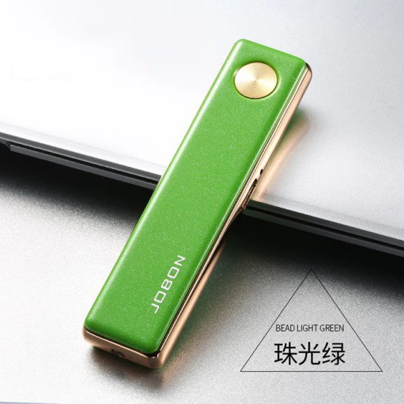 Электронная зажигалка Jobon с USB-зарядкой металлическая тонкая ультратонкая
