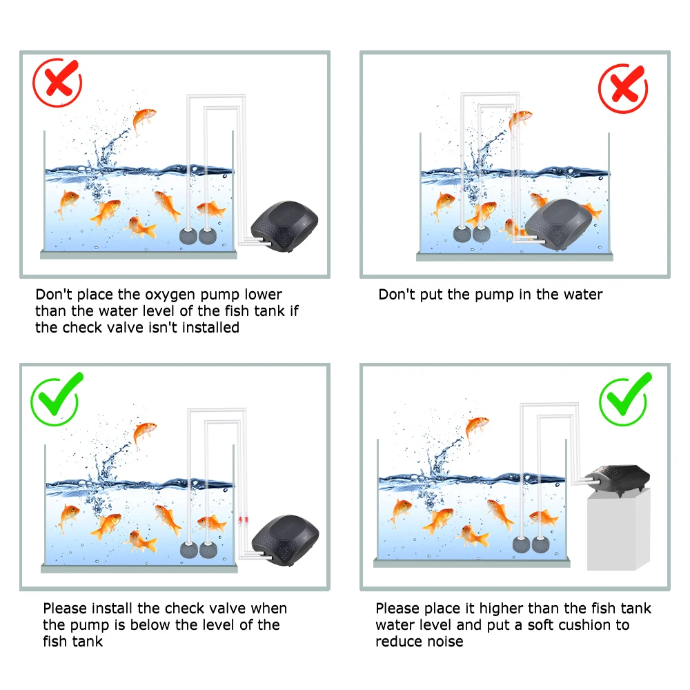 Низкошумный аквариумный кислородный воздушный насос Svanur с одним двойным выходом