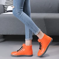 womens rain shoes spring summer lace up boots woman water boots galoshes oxfords plain rubber boots for women short rainboots