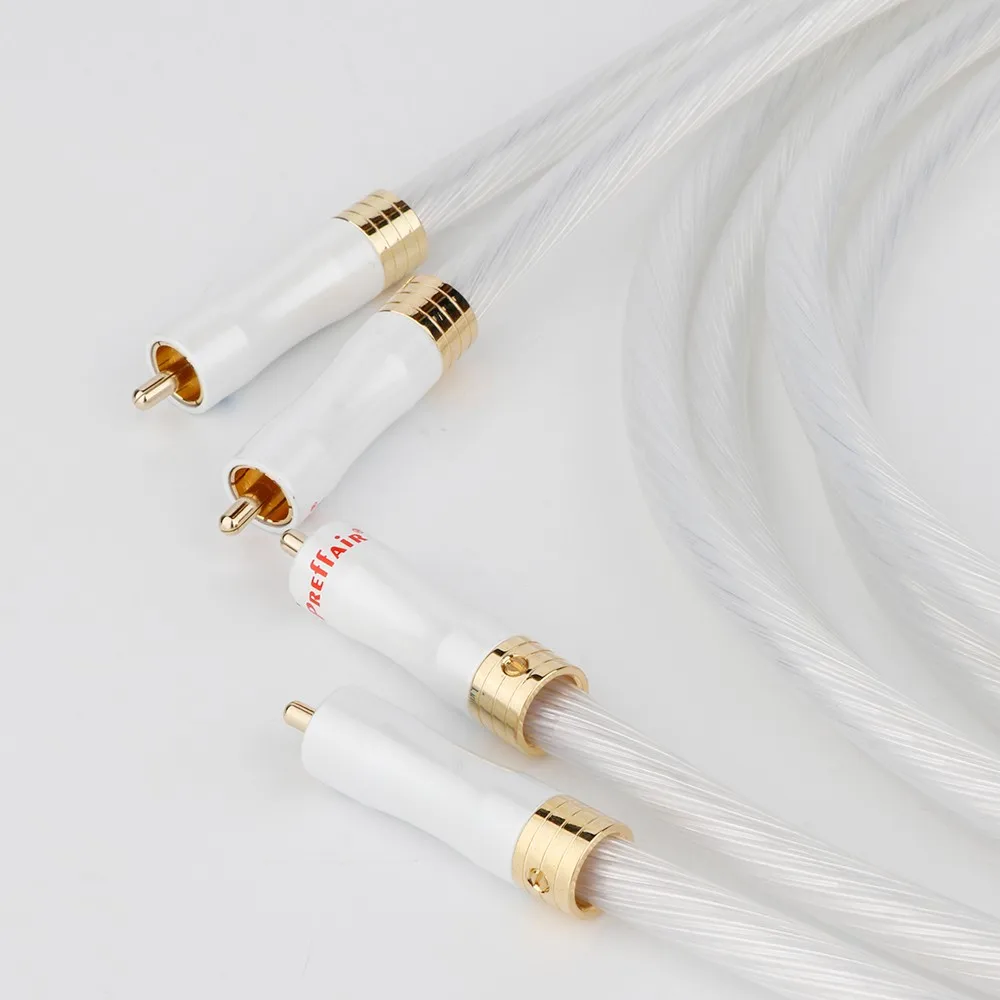 Пара 5N посеребренный кабель OCC RCA аналоговый аудио соединительный с позолоченной