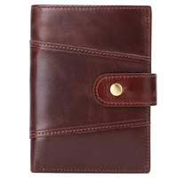 man wallets bag purse fold anti theft rfid business card holder pocket id bag vertical vintage genuine leather wallet men