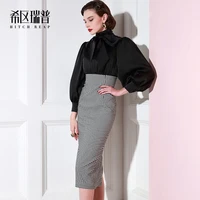 high end elite womens dress with slim waist and slim body dress new autumn and winter european and american small fragrance ban