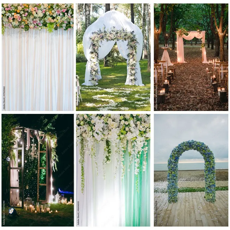 

SHENGYONGBAO Art Cloth Custommade Wedding Photography Backdrops Flower Wall Forest Danquet Photo Background Studio Props HL-11