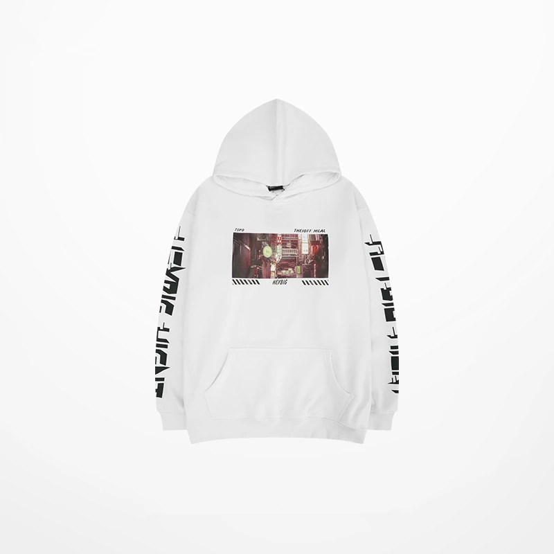 Зимние футболки в стиле хип-хоп свободные черные толстовки с капюшоном мужская