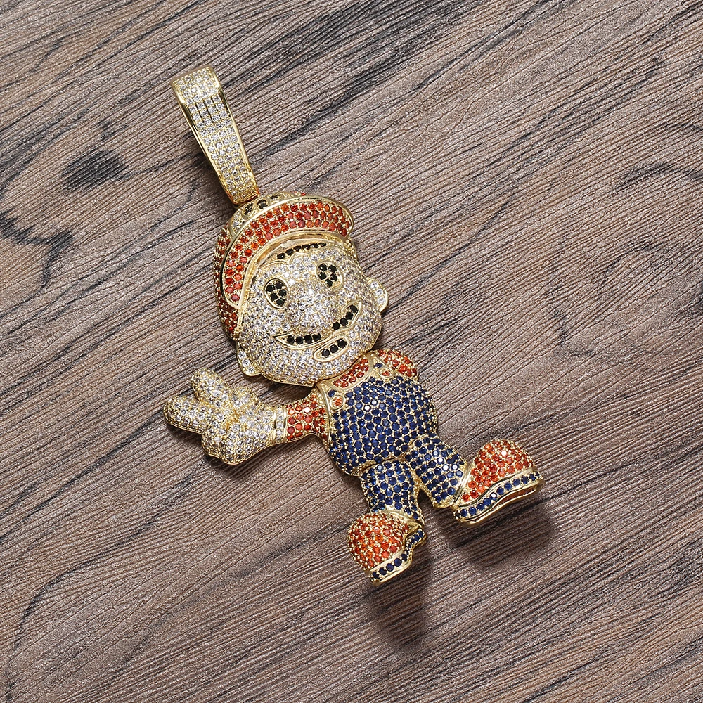 Большой Размеры высокого качества латунь камни CZ подвеска в стиле хип-хоп