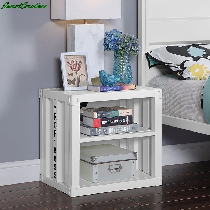 

Грузовой тумбочка прикроватного столика, органайзер, хранилище, сумочка, шкаф современный простой металлический стол Спальня мебель