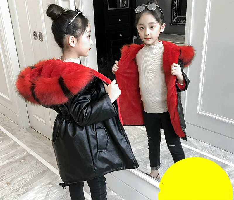 Новинка 2020 зимняя длинная куртка для девочек Толстая теплая из искусственной