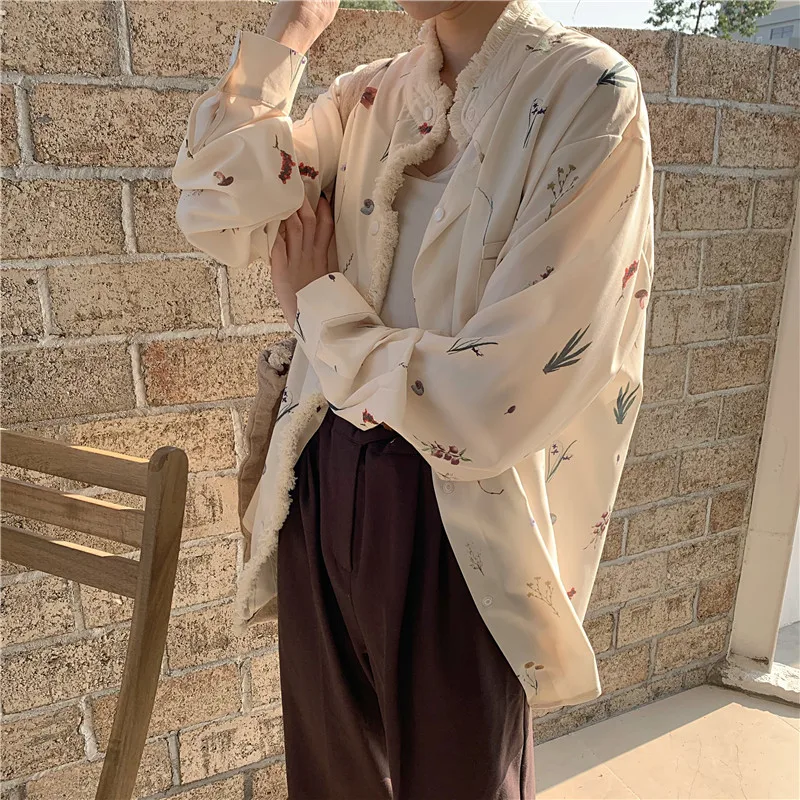 Новая модная рубашка HziriP с бахромой и принтом Ретро 2020 длинным рукавом корейский