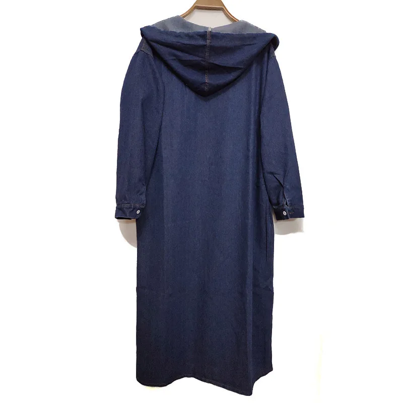 Длинная джинсовая куртка для женщин с капюшоном Kurtka джинсы Veste Jean Femme Demin Jaqueta джинсовая куртка для женщин больших размеров 4xl Xxxxl
