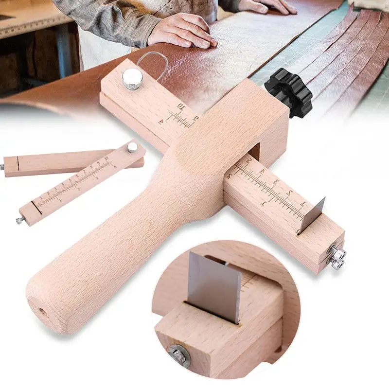 Регулируемый кожаный ремешок резак кожевенное ремесло полоса ремень DIY ручная резка деревянная лента резак с 5 острыми лезвиями кожаные инструменты