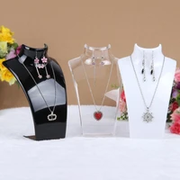 acrylic mannequin necklace display bust stand jewelry holder rack for pendant earrings show decorate retail three colors