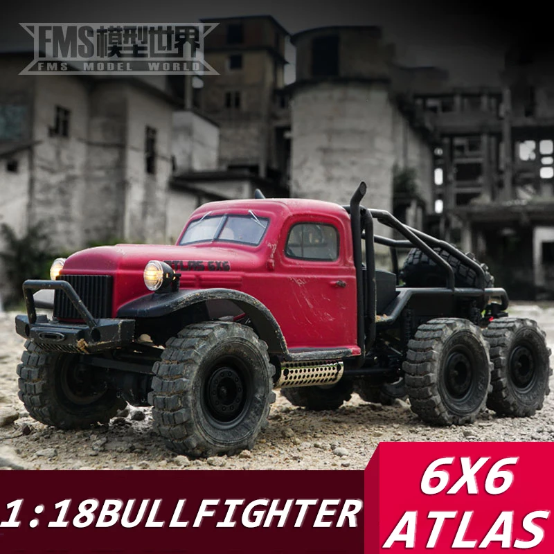 

FMS Радиоуправляемый автомобиль 1:18 Atlas 6X6, гусеничный багги для скалолазания по бездорожью, профессиональные гоночные модели автомобилей, во...