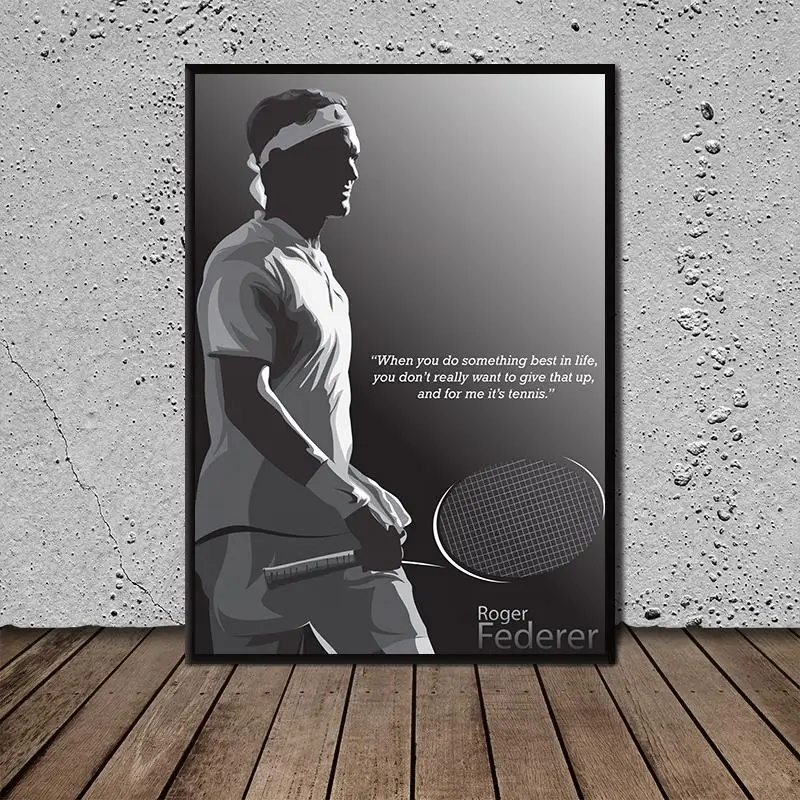 

Roger Federer Posters Wall Art Canvas Painting Poster and Pictures for Office Hospital Living Room Bedroom Dcor