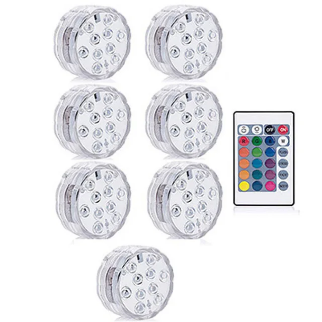 1 Remote 7 Light IP68 водонепроницаемый светильник для бассейна RGB светодиодный Красочный подводный светильник ing Pond погружной светильник для свадебной вечеринки - Испускаемый цвет: 1 Remote 7 Light