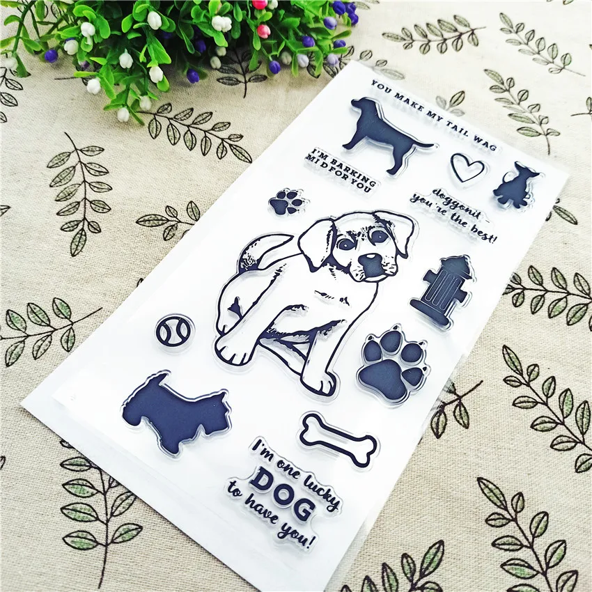 11*16CM Hot sale dog Transparent Clear Stamps / Silicone Seals Roller Stamp for DIY scrapbooking photo album/Card Making | Дом и сад