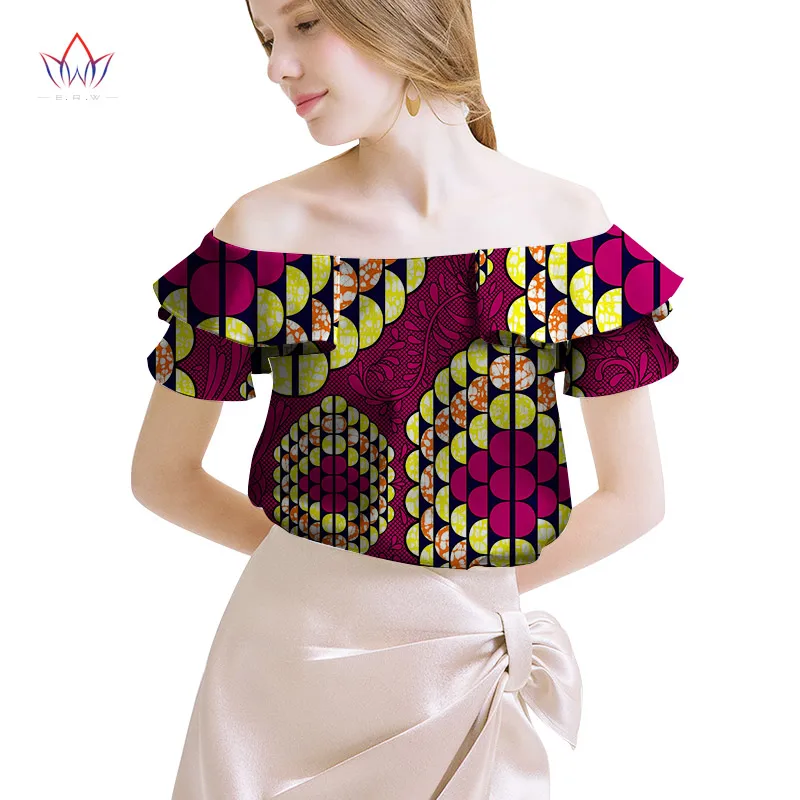13 Африканская женская одежда Базен Riche Топ dashiki традиционный принт одежда Vestido Африка Анкара Стиль Топы модная блузка WY2048 - Цвет: 13