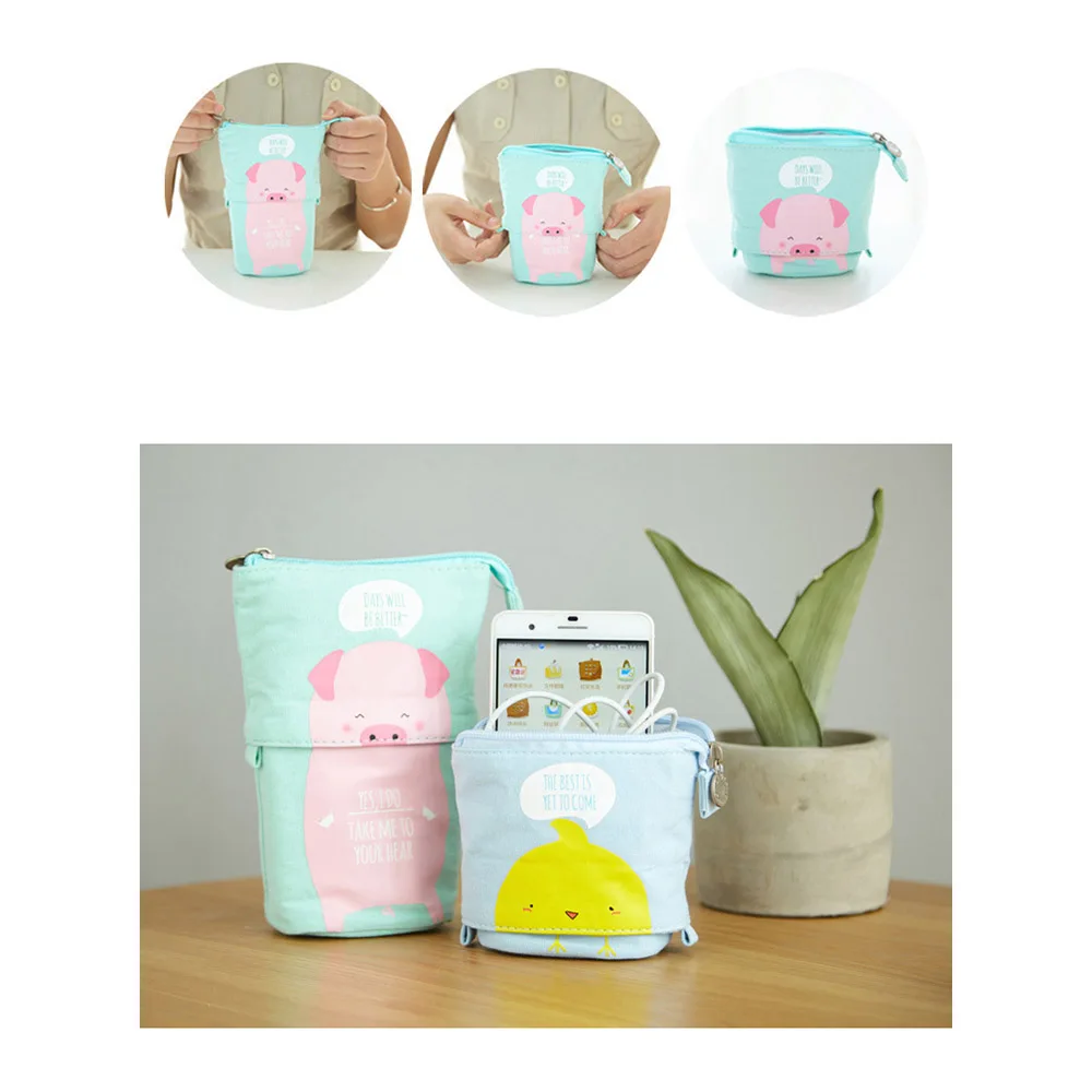 

Гибкий чехол для карандашей с большой кошкой, свиньей, овечкой, школьные принадлежности, канцелярские товары, подарки для студентов, чехол д...