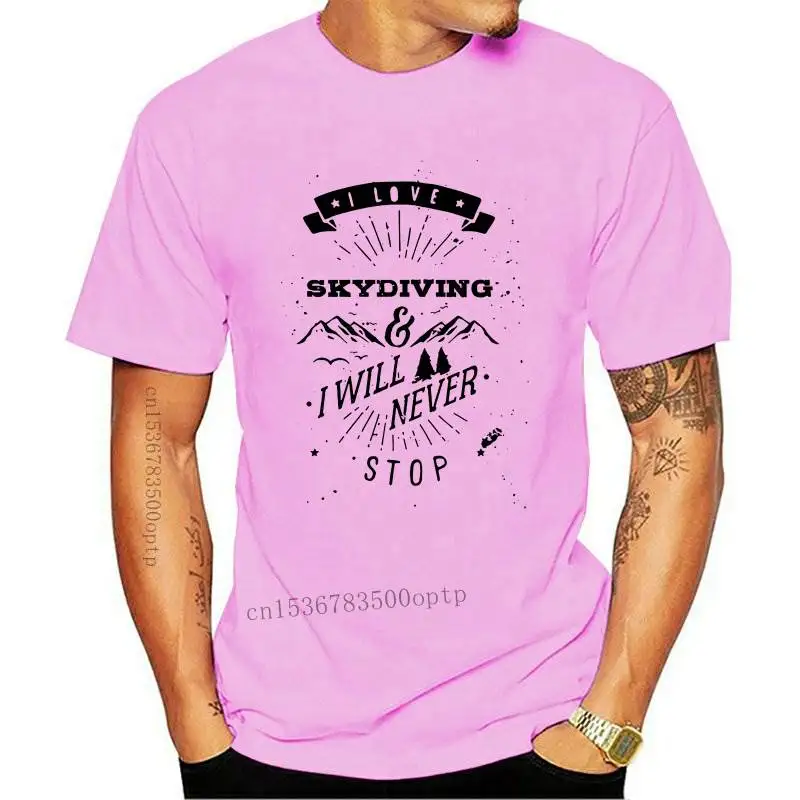 

New Skydiving I Love Extreme Sport Mens T-shirt White Gift 00290 Cotton Streetwear Tops Tee Shirt