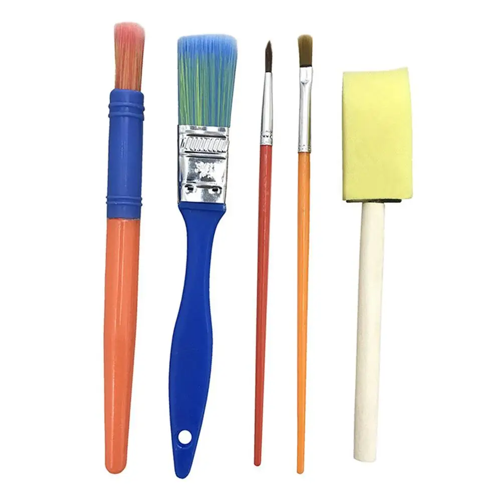 

Children DIY Painting Tools Kits Bright Colours Various Shapes Exquisite Workmanship Sponge Brush Paintbrush Educational Toys