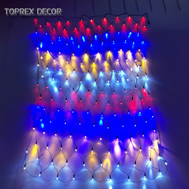 Toprex RGYB чистый свет 1 5x1 5 м многоцветная Рождественская светодиодная гирлянда для