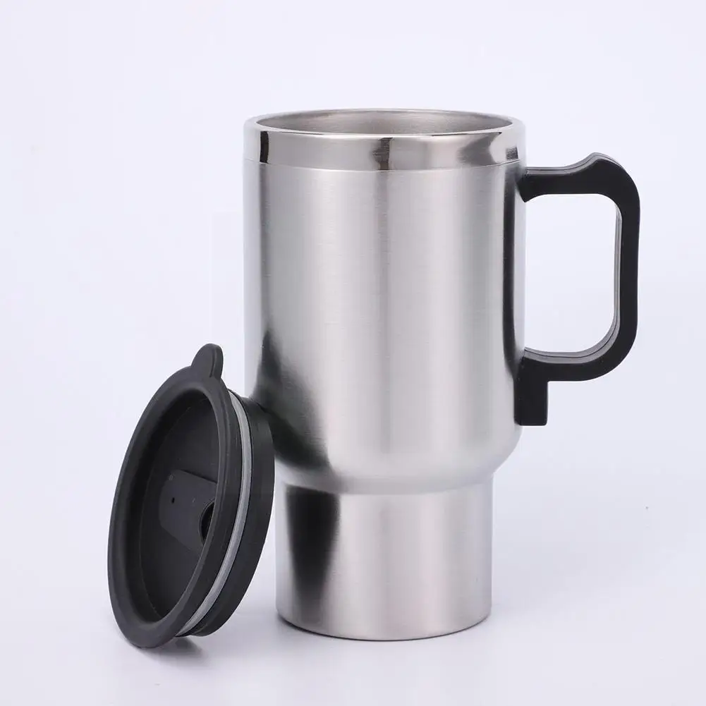 

500ml 12v Steel Vehicle Heating Cup Electric Heating Mug Kettle Coffee Water Kettle Milk Travel Thermal Car Camping Q7l0