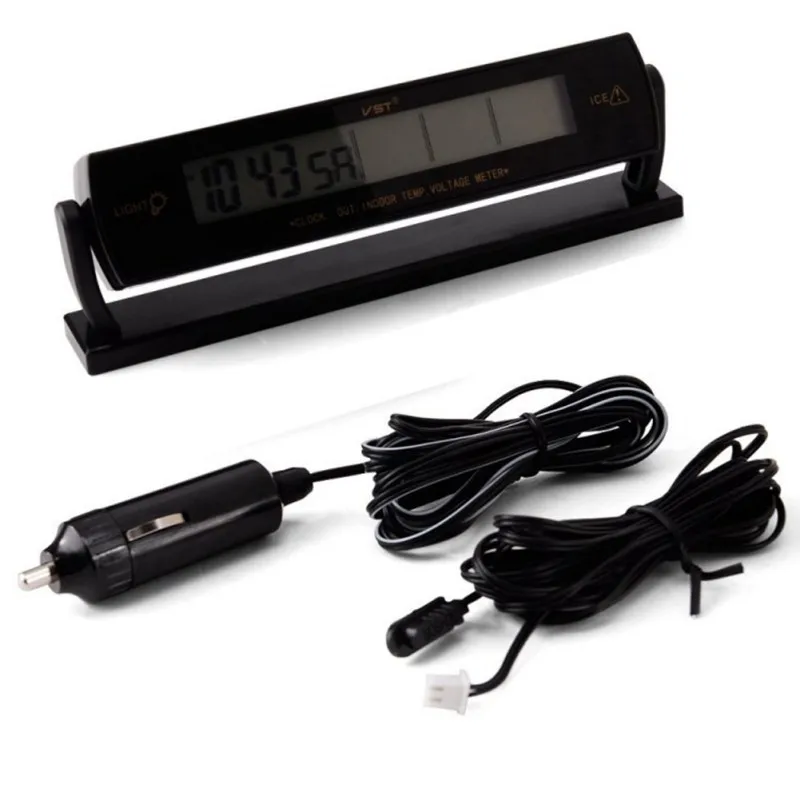 3 in1 Digital LCD Clock Screen Car Auto Vehicle Time Temperature Thermometer Voltage Voltmeter |