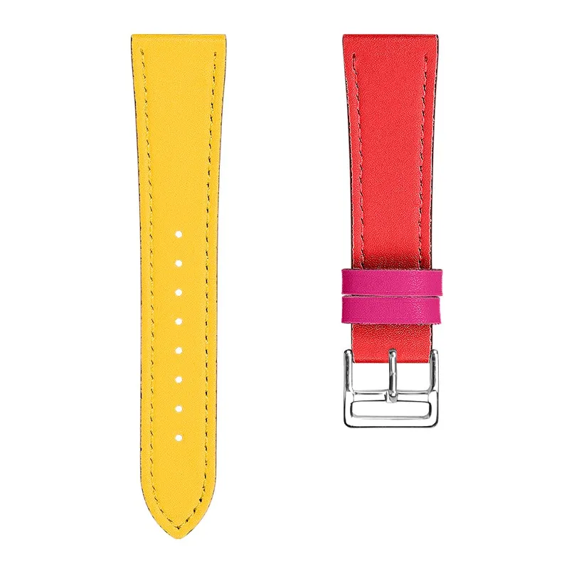 yellow OULUCCI кожаный ремешок для наручных часов для Fitbit Versa Ремешок Браслет ремень для Fitbit Versa Браслет Смарт часы - Цвет: yellow