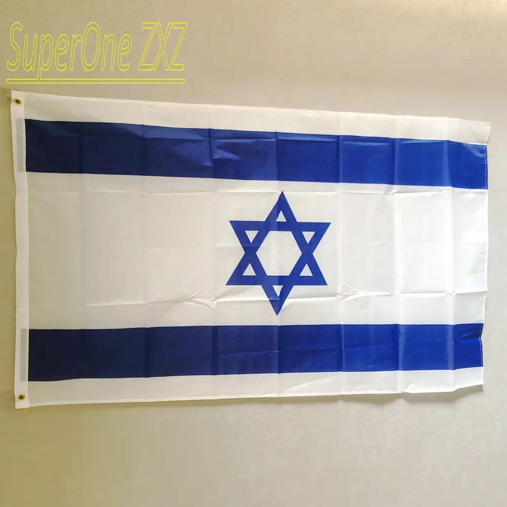 

Israel National Flag 90X150cm Hanging Polyester 3*5 feet ISR IL israel National Flags big banners For Decoration