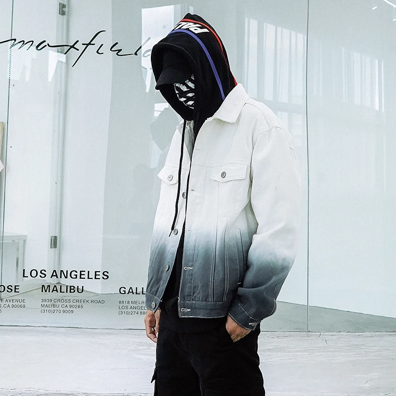 

Jean Jacket Men Thick Warm Streetwear Denim Bomber Jackets Coat Men's Gradient Outwear Velvet Single Breasted Windbreak 5XL-M