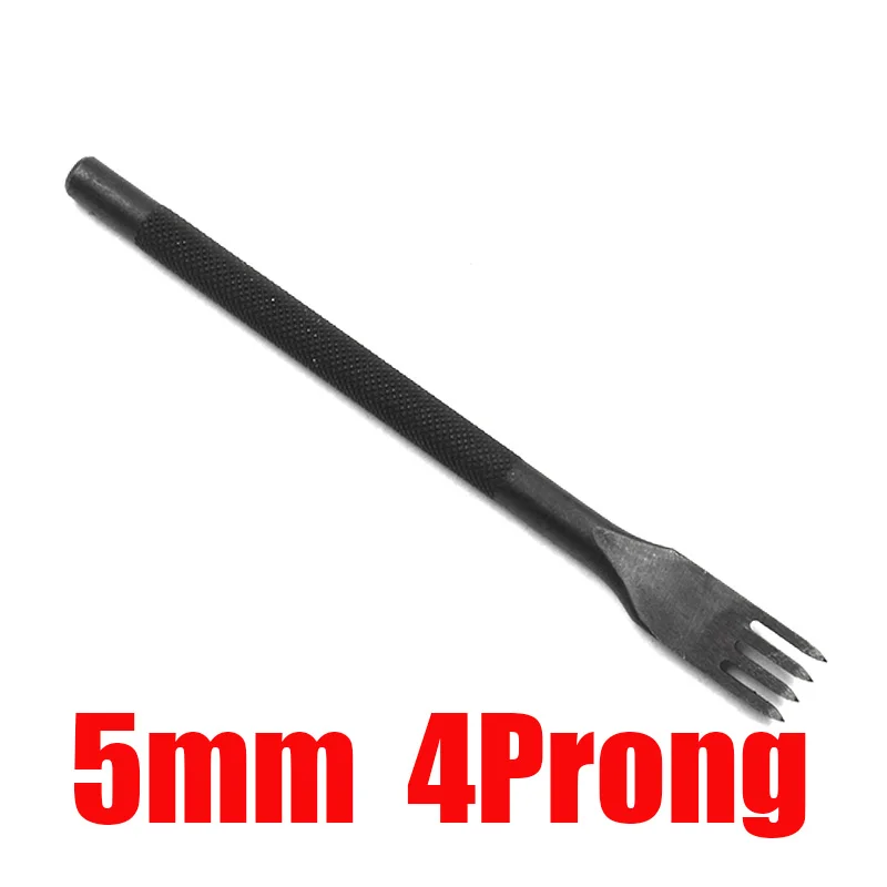5mm Black 4 Prong 3, 4, 5 мм расстояние между кожаными дырочками DIY ручной перфорированный алмазный инструмент для шитья дырокол инструмент для перфорации кожи 1/2/4/6 - Цвет: 5mm Black 4 Prong