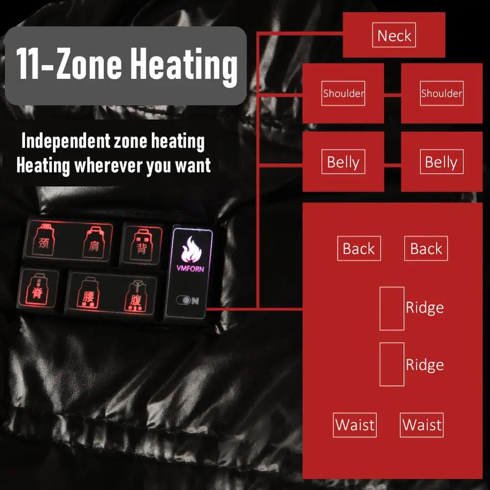 

Heating Clothes Intelligent Temperature Control Electric Heating Vest Full Body Charging Vest Down Jacket Men and Women Winter