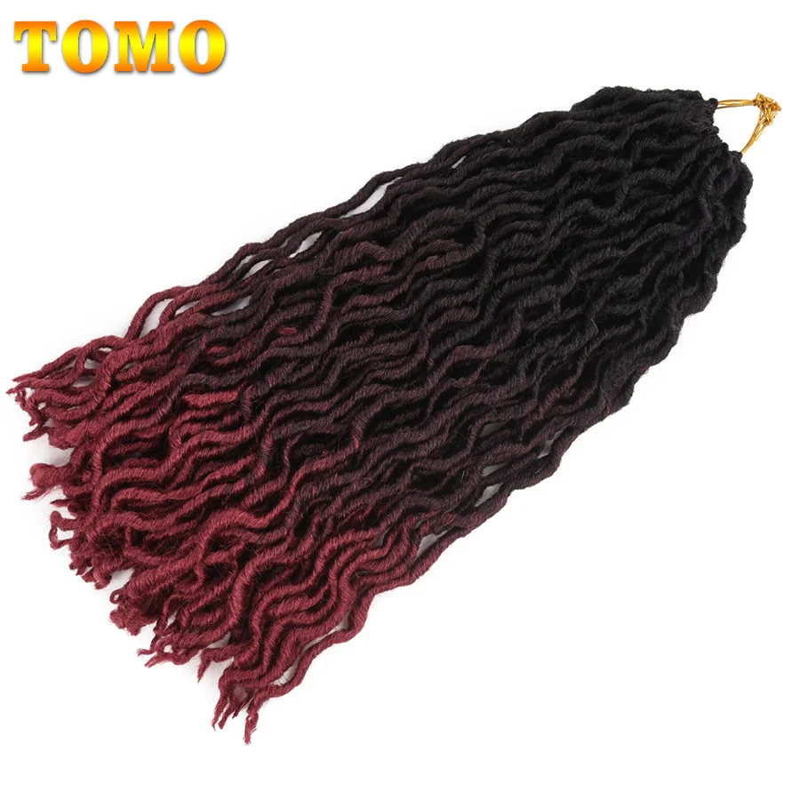 TOMO Ombre Faux Locs Curly вязанные крючком волосы для женщин 24 пряди блонд крючком косички богиня Locs 18 дюймов синтетические плетеные волосы