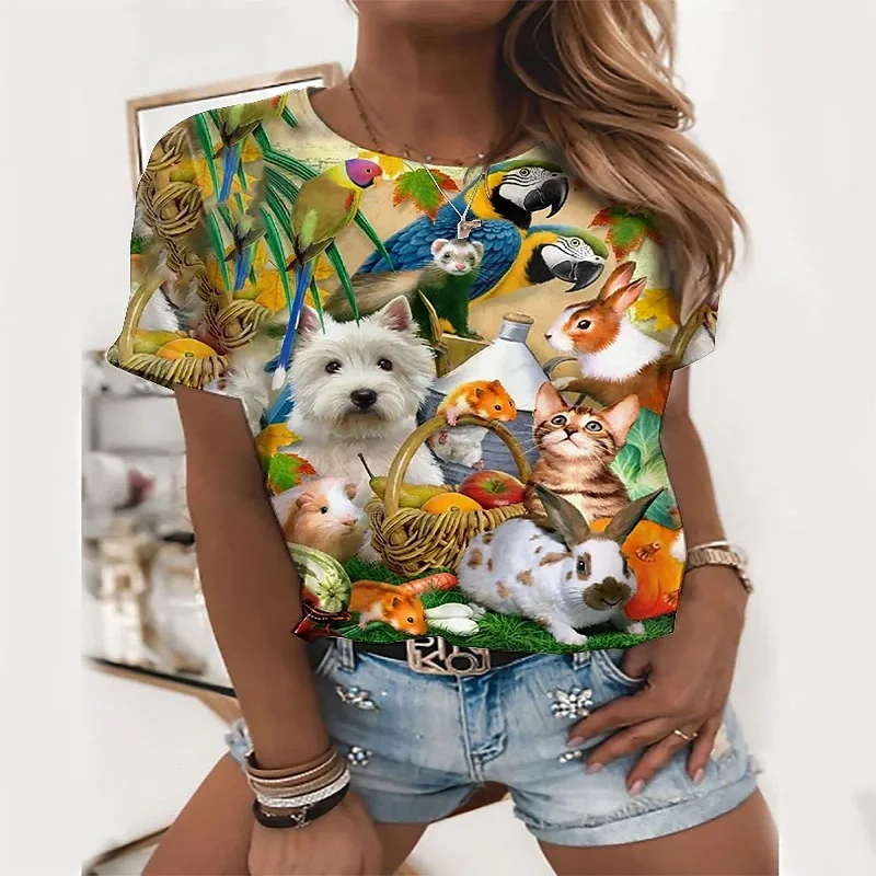 Женская футболка с милым котенком новинка 2022 женский летний топ коротким рукавом