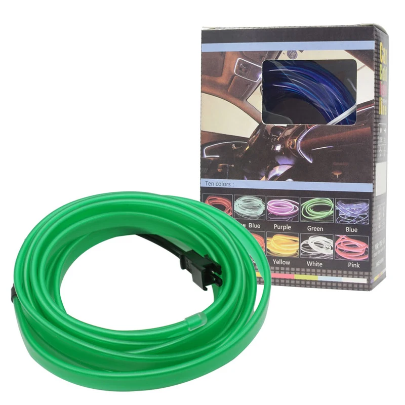 

5M Car Interior Lighting Neon Light Garland Wire EL Wire Rope Tube Ambient LED Strip Decoration flexible Tube 8 Colors Auto Led