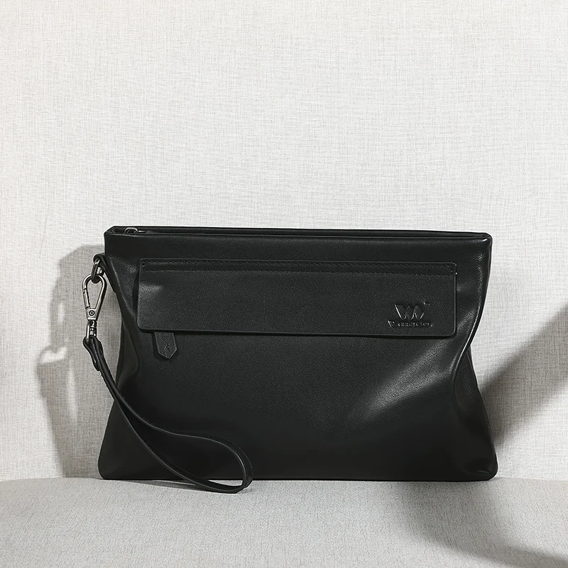 Брендовая Сумка-клатч Wmnuo для мужчин черный конверт с надписью сумочка из