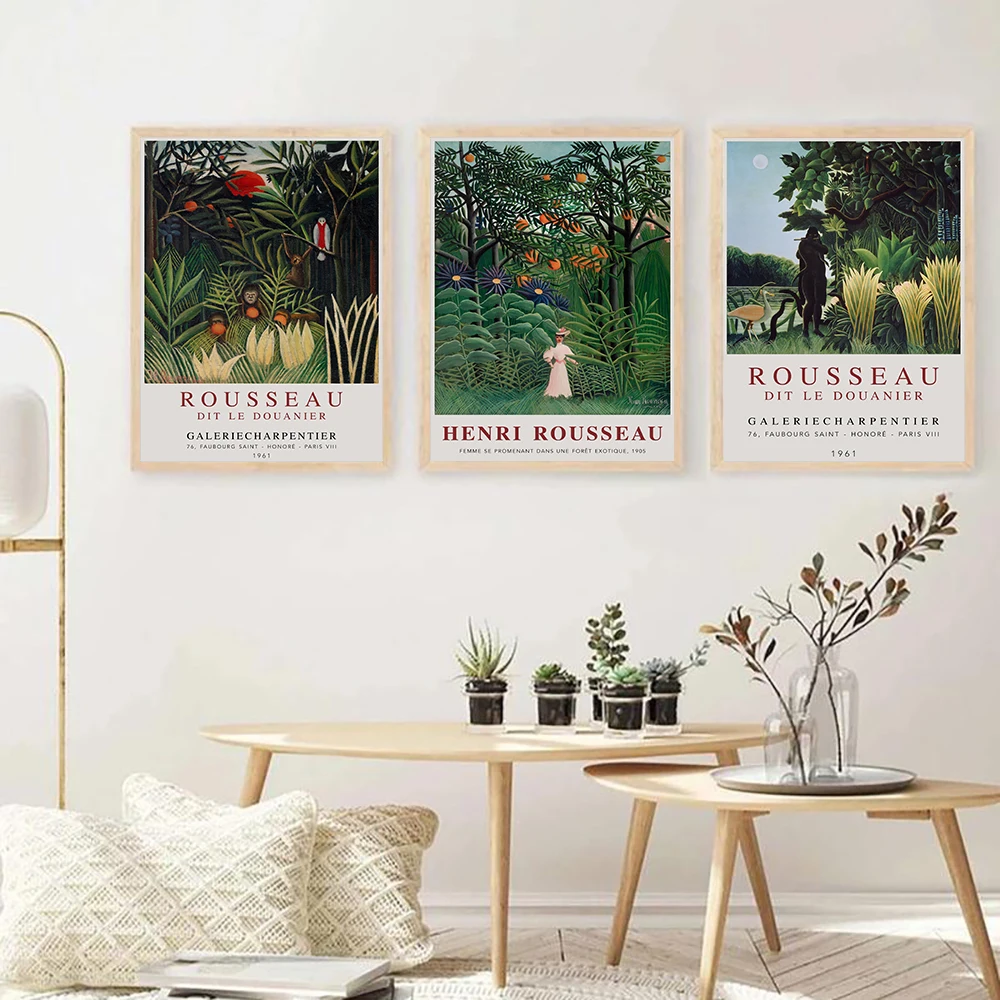 

Henri Rousseau Artwork Vintage Poster Abstract Plant Flower Art Paiting Canvas Print Creative Wall Picture Modern Home Decor
