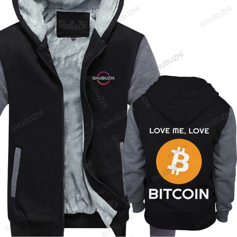 

Men's Love Me Love Bitcoin winter hoody Cotton pullover Classic Printed BTC Cryptocurrency Crypto Blockchain thick hoodies