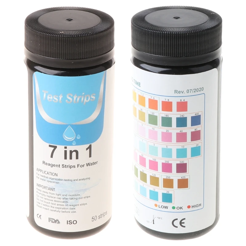 50 шт. водосберегающая насадка Тесты полоски 7-в-1 воды в аквариуме качество для