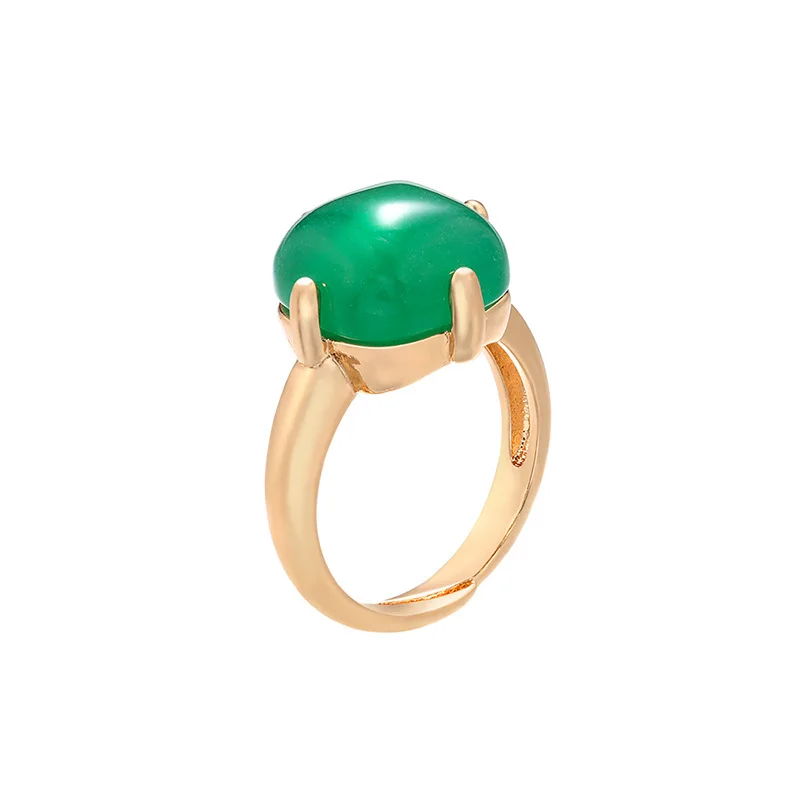 2022 New Hot Selling Gem Ring Bead Buckle Brass Golden Ring Setting Zircon Pendant Adjustable Opening DIY Jewelry Accessories