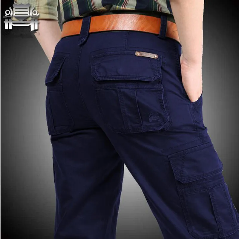 Брюки-карго мужские повседневные хлопковый комбинезон мешковатые длинные брюки