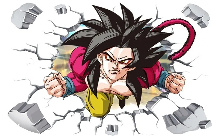 Наклейка s Виниловая Наклейка Декор Dragon Ball Z Гоку мультфильм 3D дети аниме разбиться настенное украшение для комнаты мальчик девочка стена